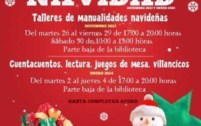 Talleres de navidad en Valverde diciembre 2023 y enero 2024