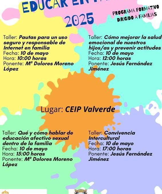 Valverde pone en marcha el programa “Educar en Familia 2025” para reforzar la educación positiva en el entorno familiar