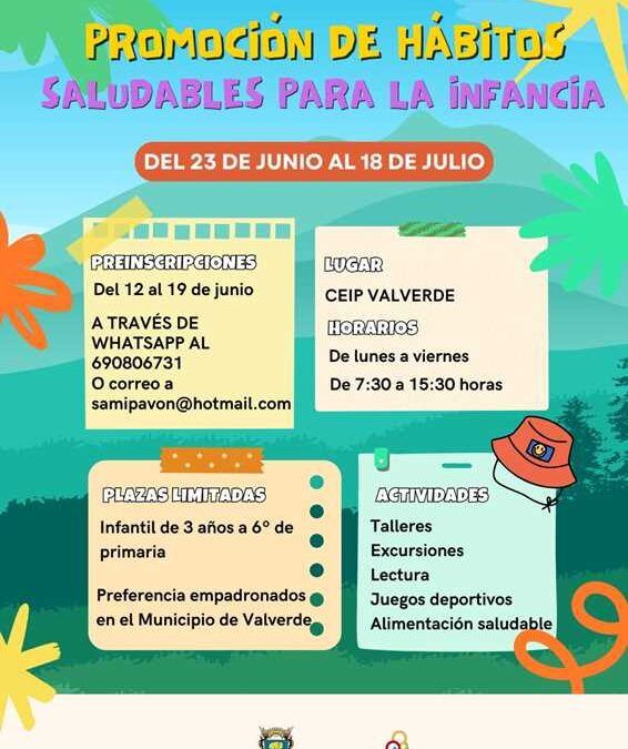 Valverde impulsa un programa de promoción de hábitos saludables para la infancia este verano